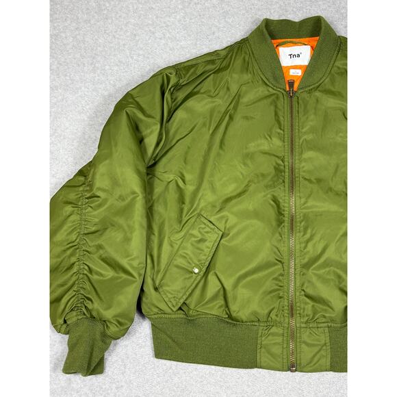 Aritzia TNA Womens Size L Down Tahoe Bomber Jacket Green - Picture 12 of 12